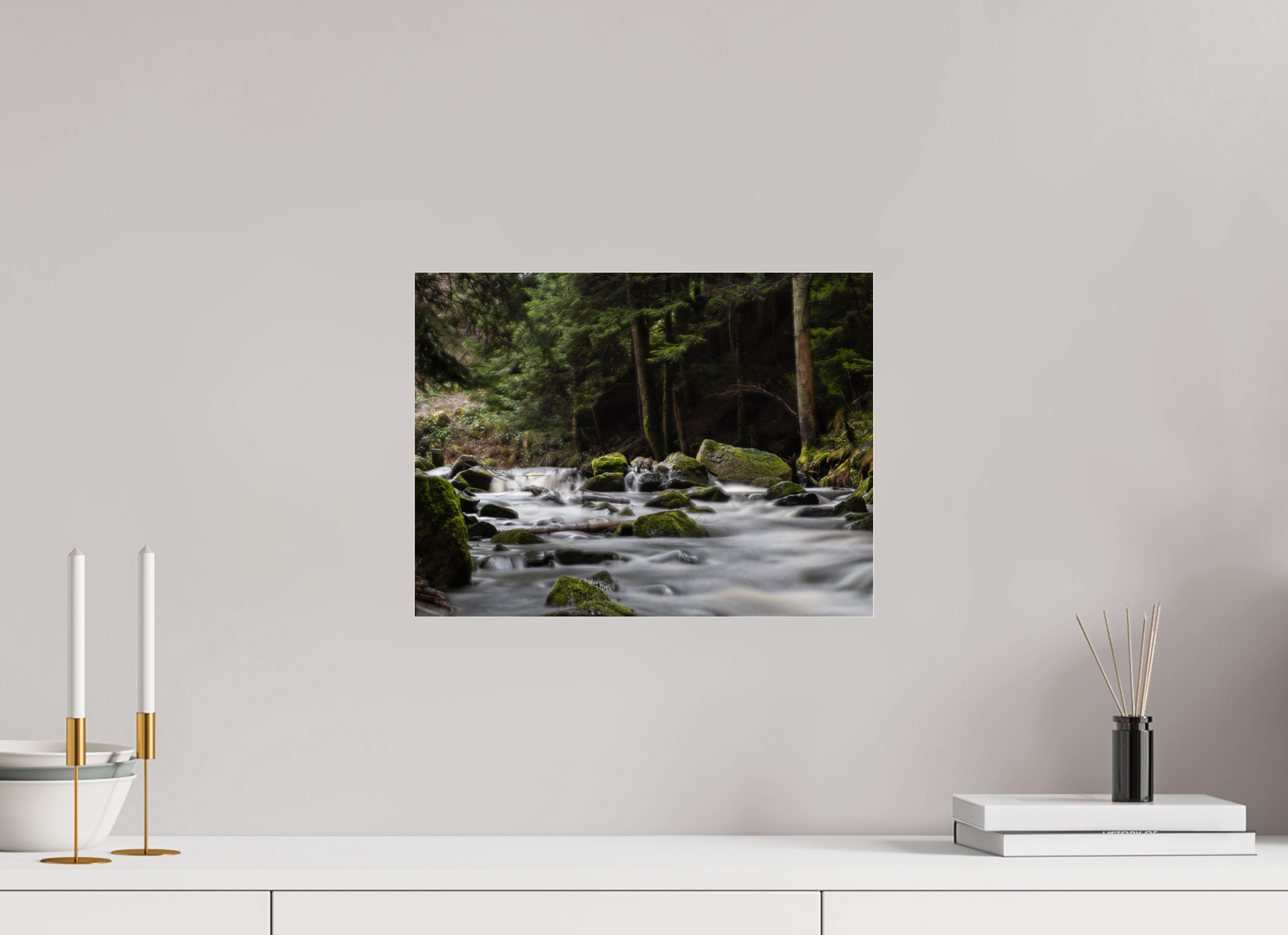 40 x 30 cm, 7- Tirage couleur collé sur Alu Dibond + plexiglass + système de fixation Waterfall #4 - Cascade #4