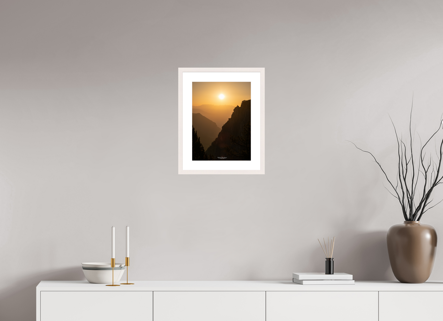 30 x 40 cm, Tirage Fine Art 30×40 cm — Passe-partout — Cadre Vercors lever de soleil sur les Alpes