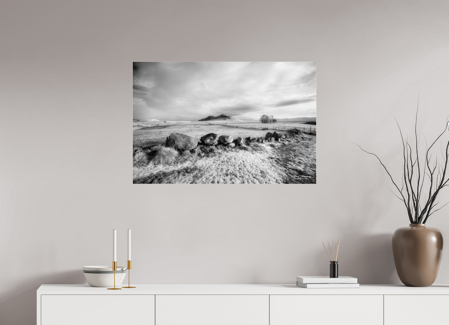 90 x 60 cm, 8- Tirage noir et blanc collé sur Alu Dibond + plexiglass + système de fixation Winter #2 - Hiver #2