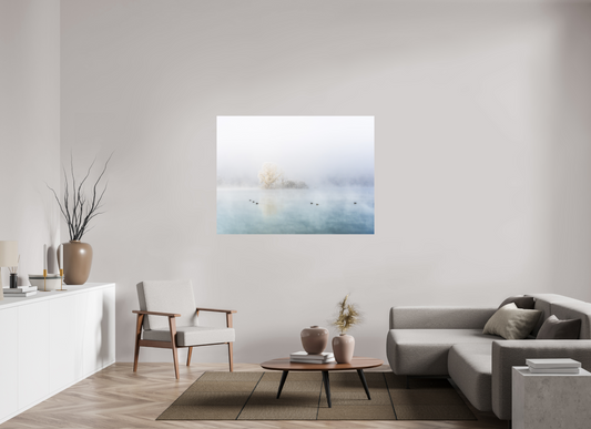 140 x 105 cm, Impression directe couleur ou noir et blanc sur plaque d'aluminium (Solidité-Durabilité) Procession hivernale
