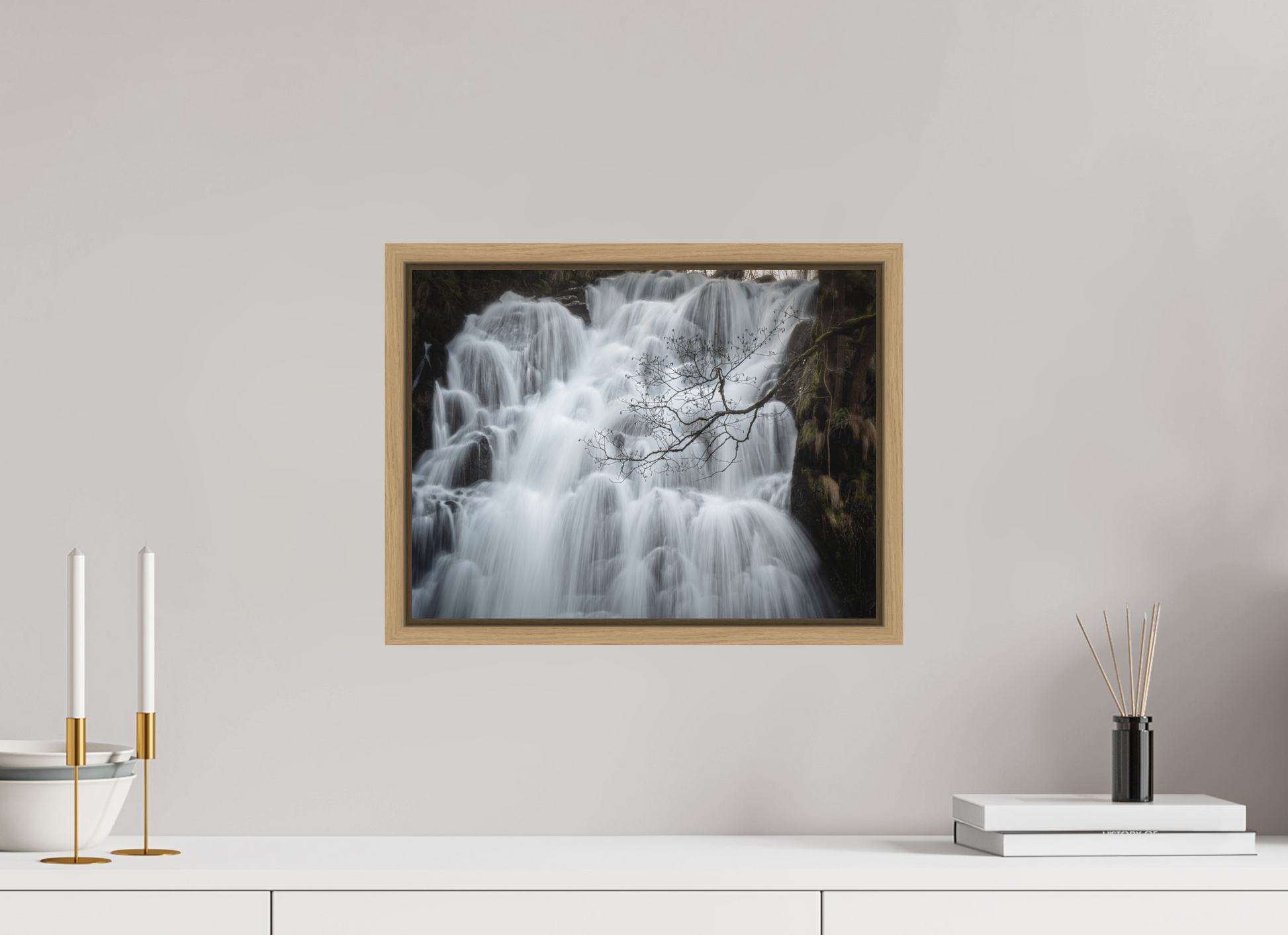 40 x 30 cm, 9- Impression sur forex + encadrement caisse américaine Waterfall #1 - Cascade #1