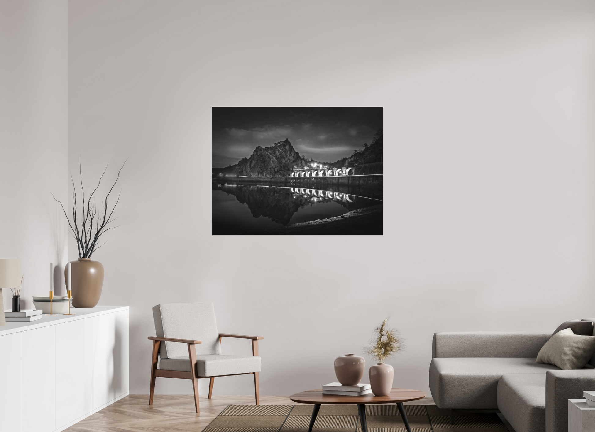 120 x 90 cm, 2- Tirage papier mat noir et blanc Winter #14 – Hiver #14 | Photographie paysage architectural nocturne artistique en noir et blanc
