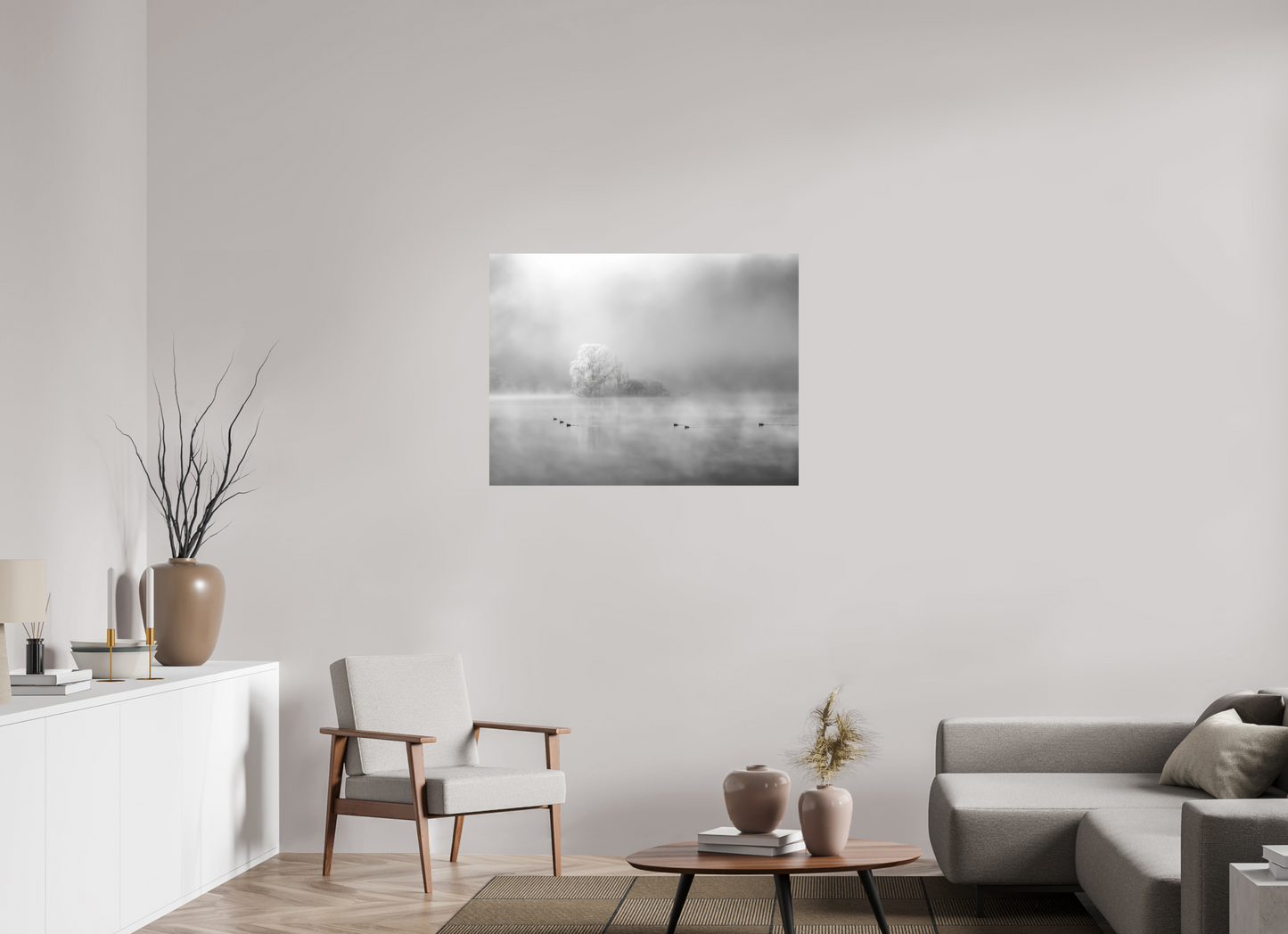 100 x 75 cm, Impression directe couleur ou noir et blanc sur plaque d'aluminium (Solidité-Durabilité) Il faisait si froid Photo artistique pour décoration murale