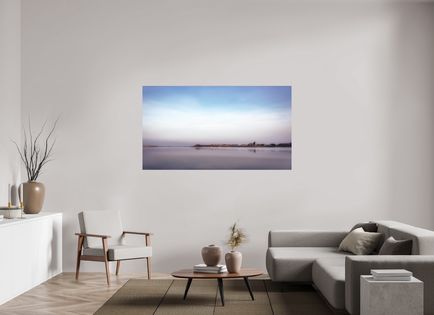 176 x 99 cm, Impression directe couleur ou noir et blanc sur plaque d'aluminium (Solidité-Durabilité) Aube pastel sur le littoral breton