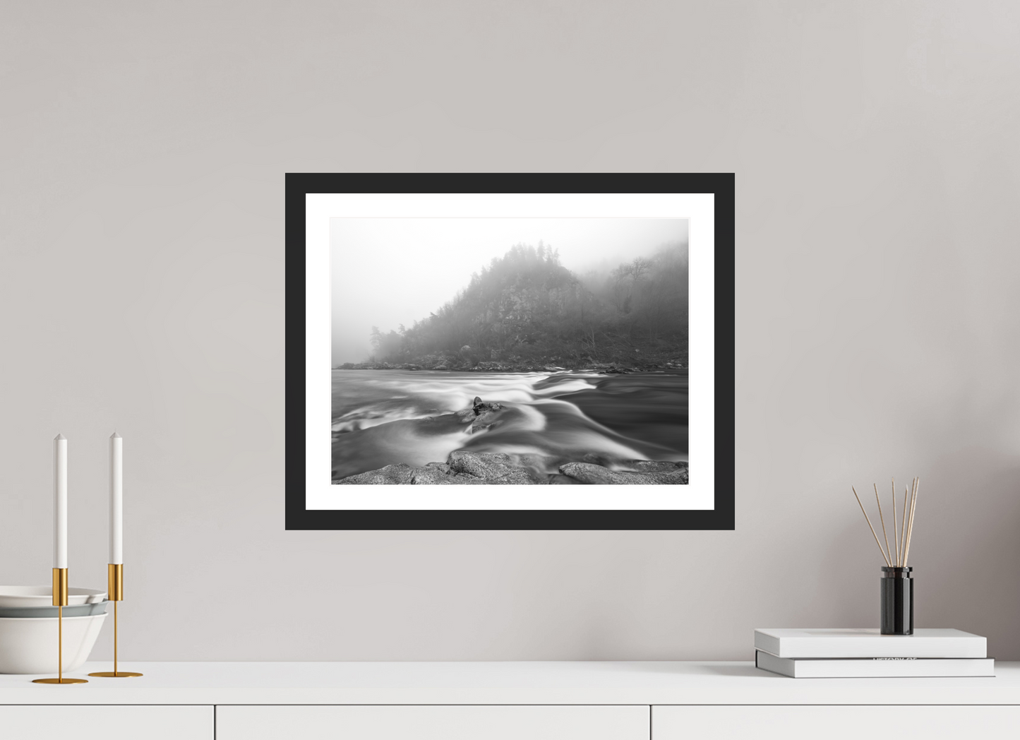 40 x 30 cm, 4- Tirage noir et blanc papier baryté + p.p + cadre Winter #10 - Hiver #10