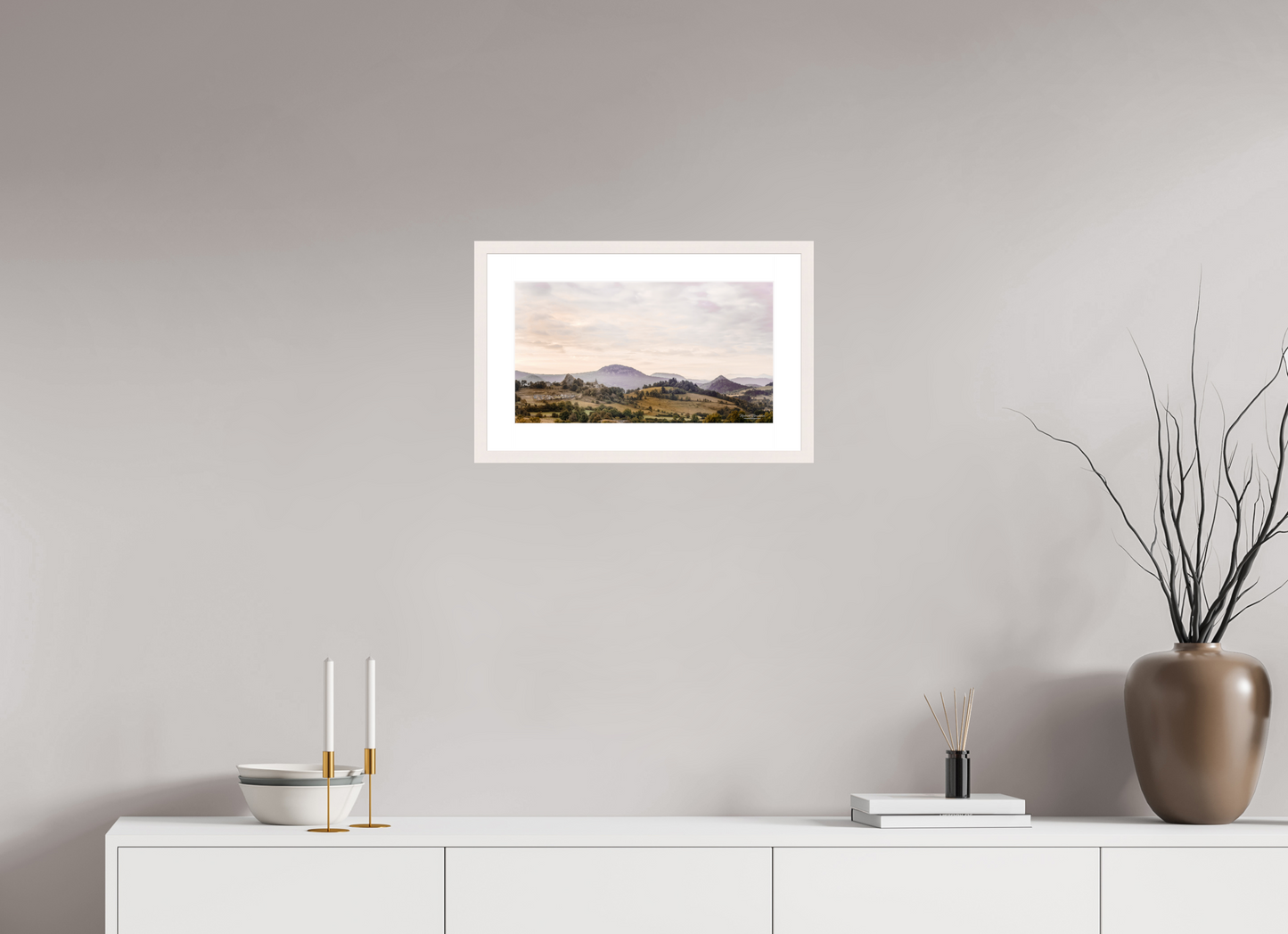 44,9 x 25 cm, Tirage Fine Art 30×40 cm — Passe-partout — Cadre Le village - Queyrières - Haute Loire - Auvergne - France