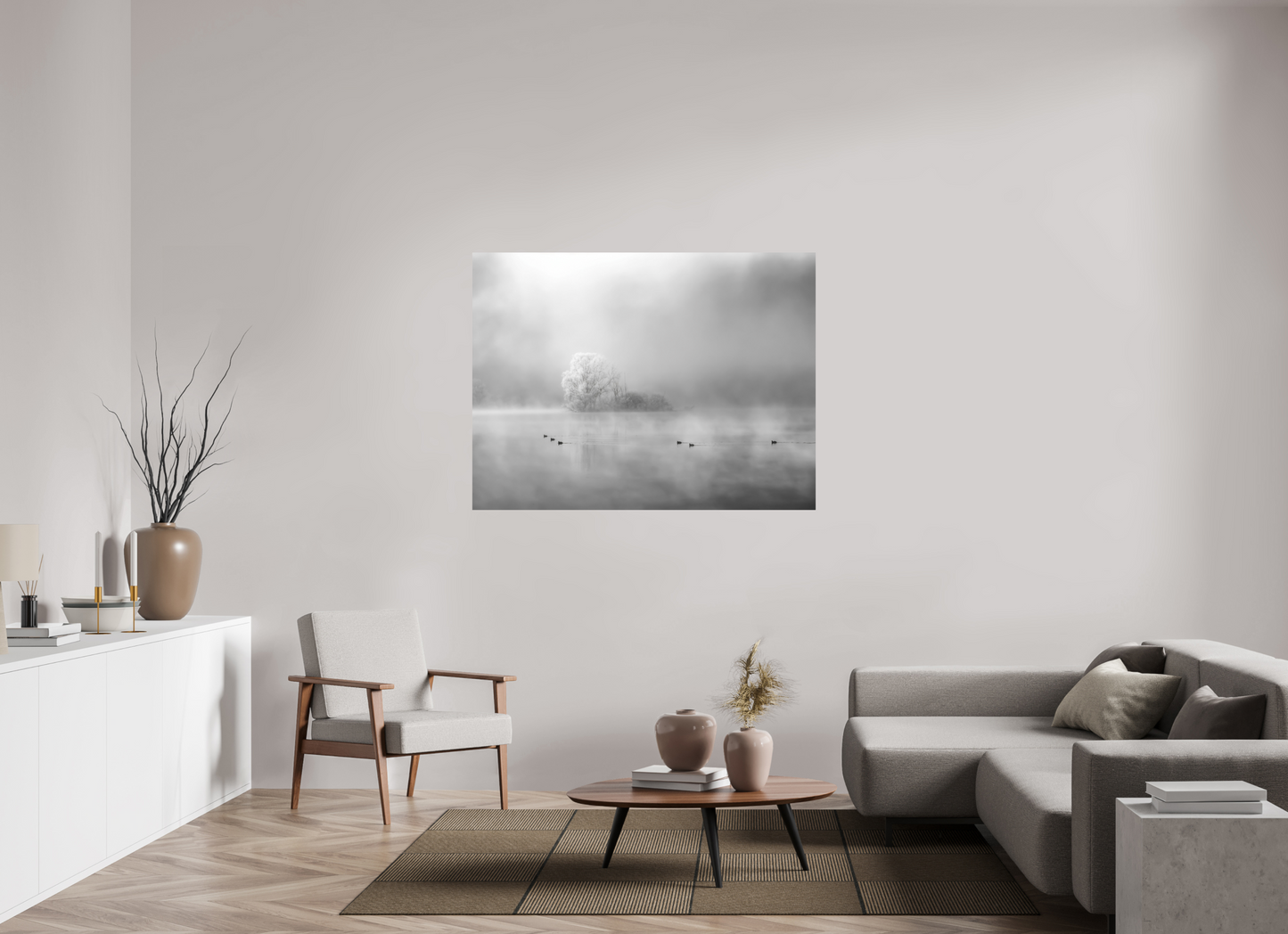 140 x 105 cm, Impression directe couleur ou noir et blanc sur plaque d'aluminium (Solidité-Durabilité) Il faisait si froid Photo artistique pour décoration murale