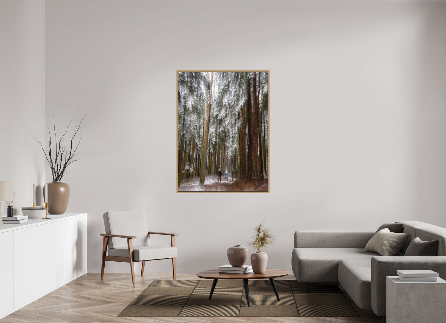 105 x 140 cm, Impression sur support rigide (Forex) avec cadre élégant type “caisse américaine” Si peu de choses