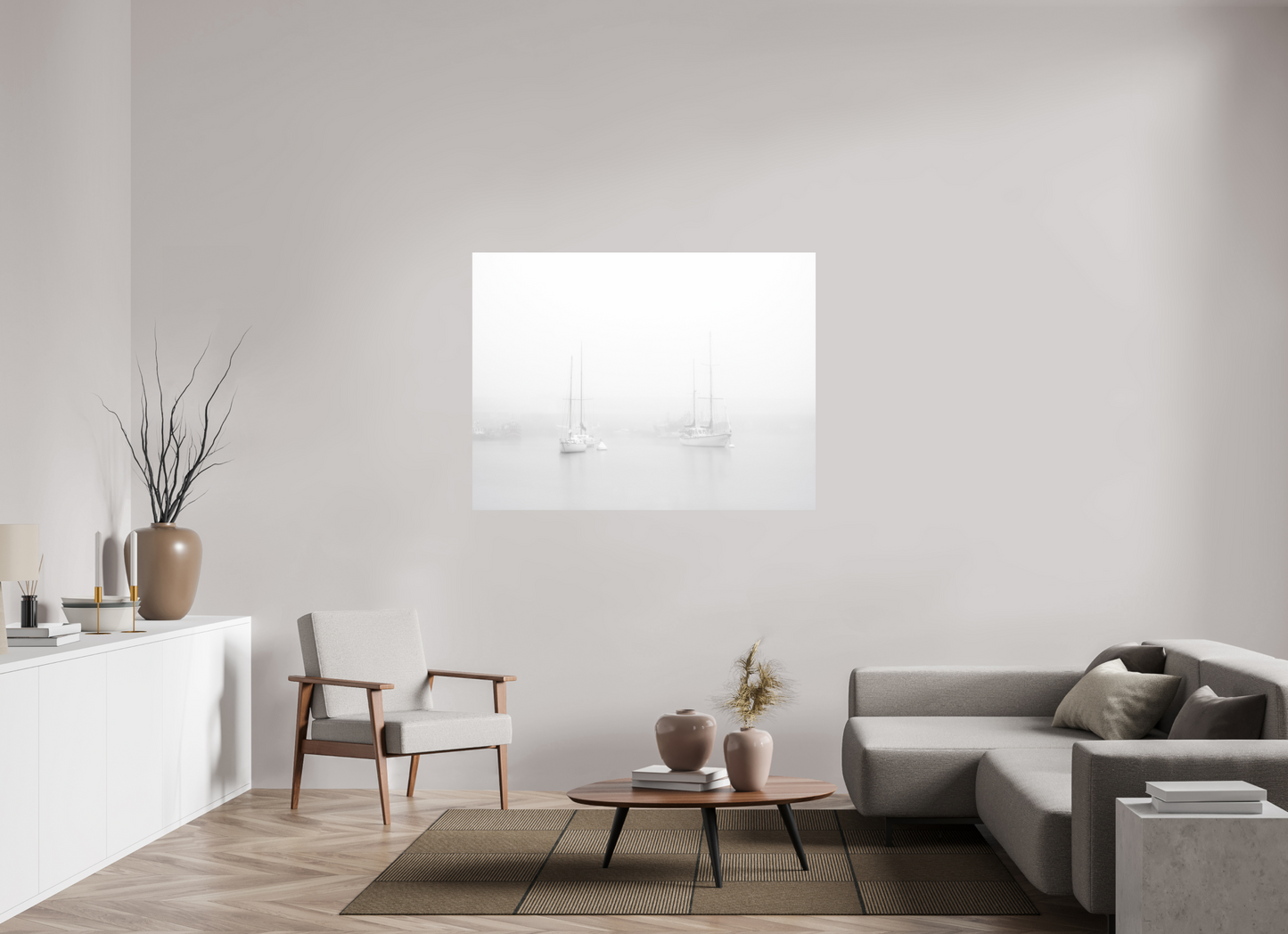 140 x 105 cm, Impression directe couleur ou noir et blanc sur plaque d'aluminium (Solidité-Durabilité) Sérénité marine