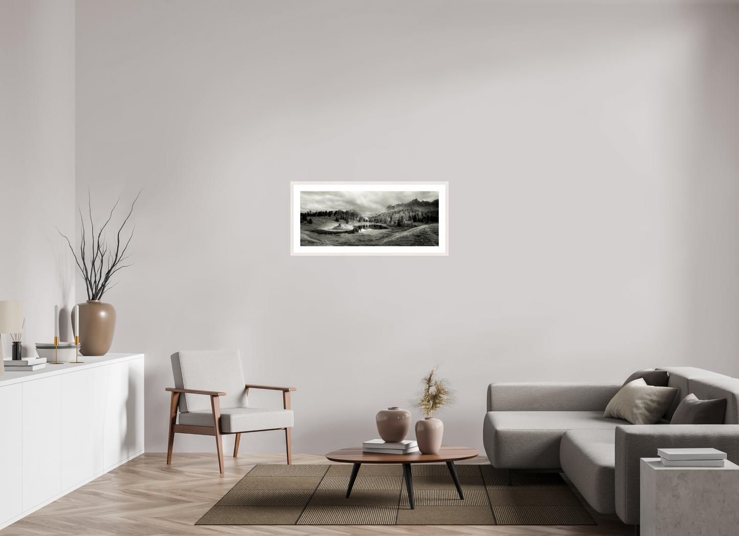 99,3 x 40 cm, Tirage Fine Art 30×40 cm — Passe-partout — Cadre Lac miroir Photo Artistique pour Décoration Murale